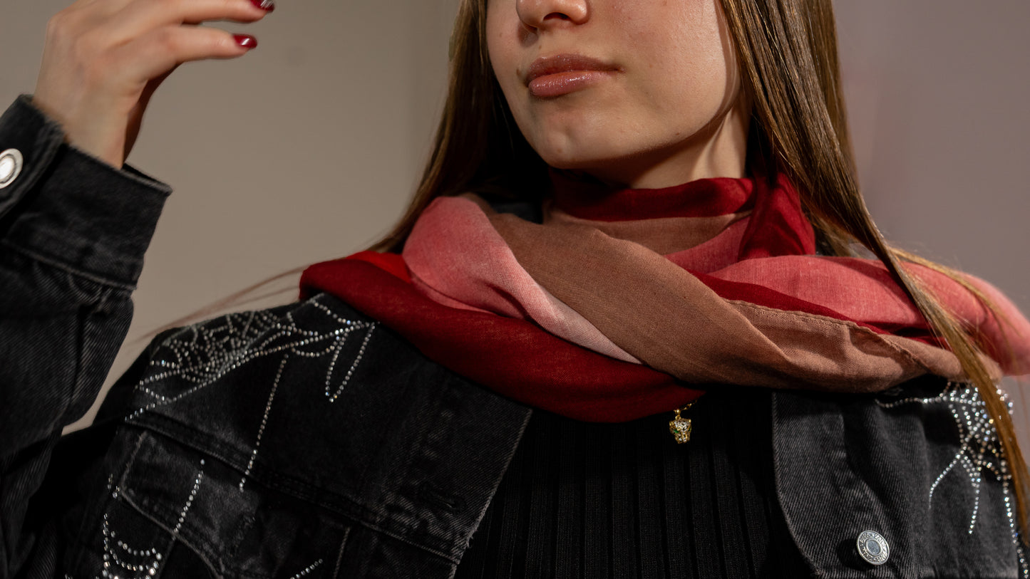 Rose Garden - Wool Silk Shawl