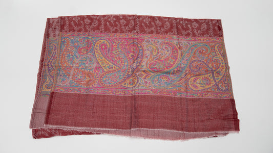 Red Clouds - Cashmere Shawl