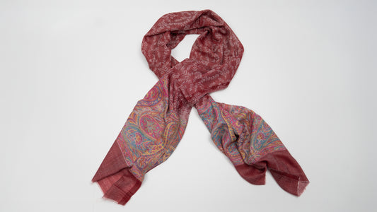 Red Clouds - Cashmere Shawl