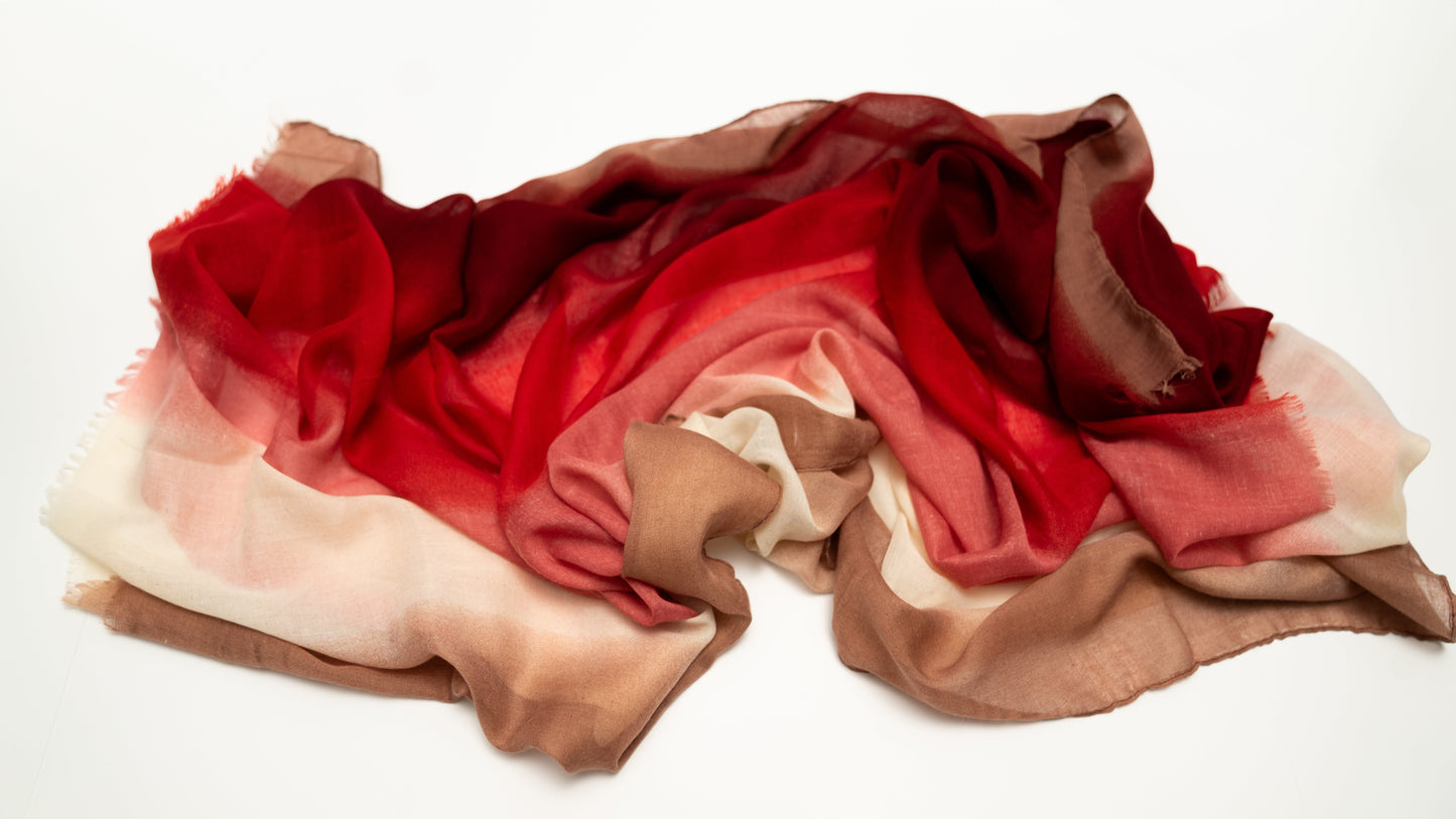 Rose Garden - Wool Silk Shawl