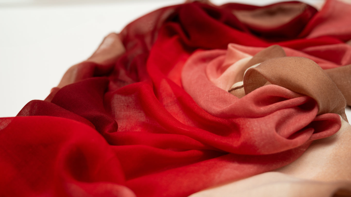 Rose Garden - Wool Silk Shawl