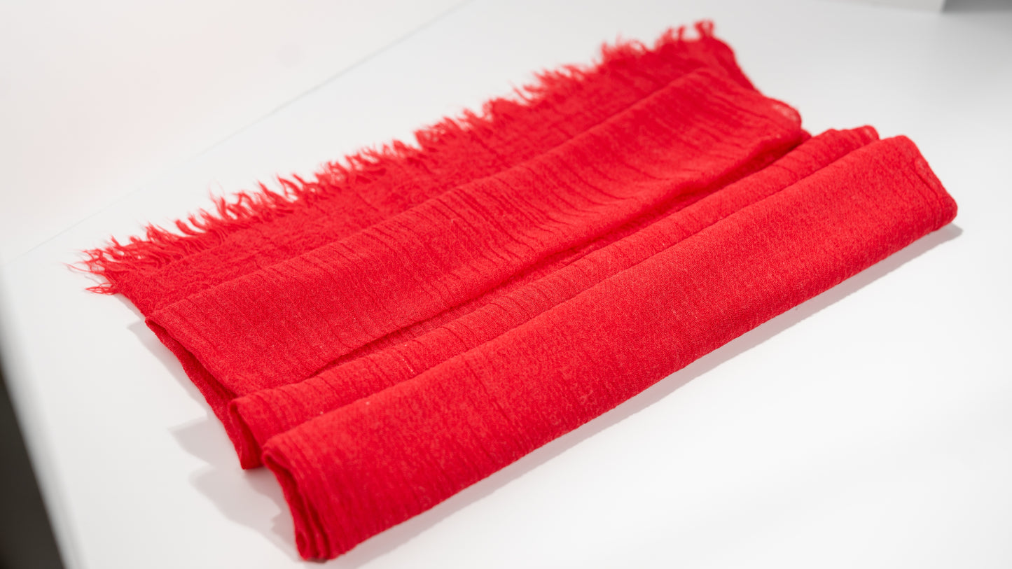 Deep Rose - Handwoven Wool Silk Scarf