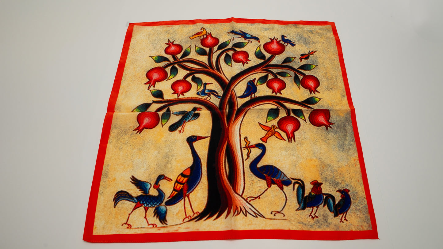 Pomegranate Tree - Vegan Silk Bandana